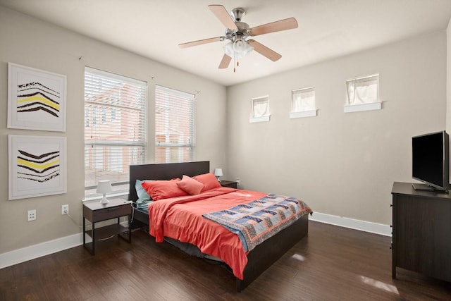 1601 Miriam Ave Unit 103, Austin, TX 78702 - bedroom with dark wood-style flooring and a ceiling fan