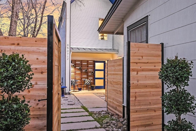 exterior space featuring a standing seam roof