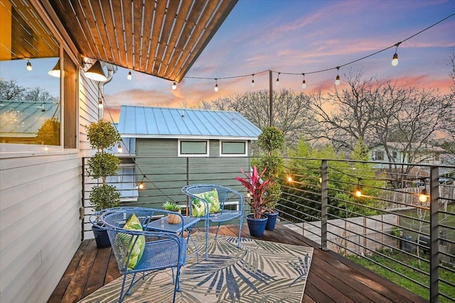 view of deck at dusk