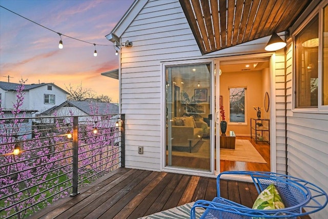 view of deck at dusk