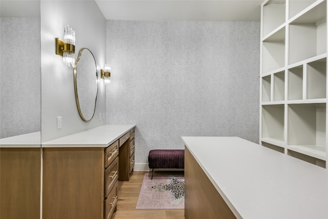 bathroom with wood finished floors