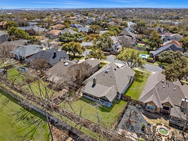 aerial view with a residential view