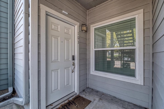 view of doorway to property