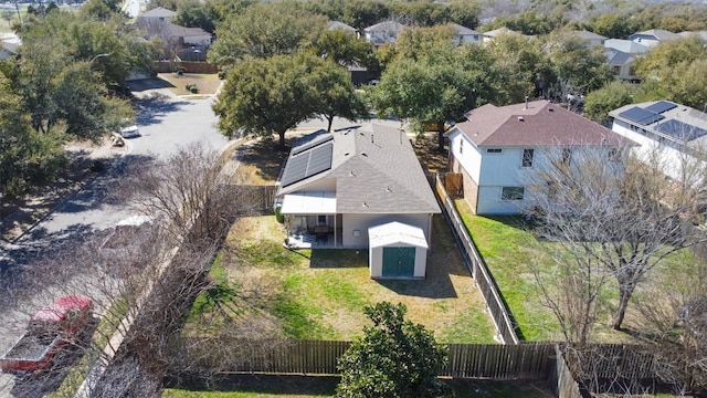 drone / aerial view with a residential view