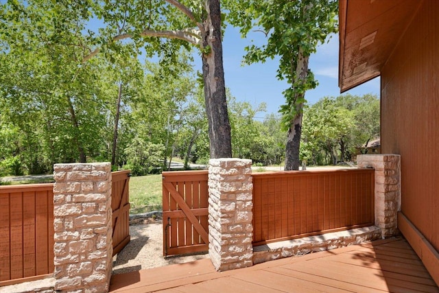 405 S Cowal Dr, Spicewood, TX 78669 - deck featuring view of scattered trees
