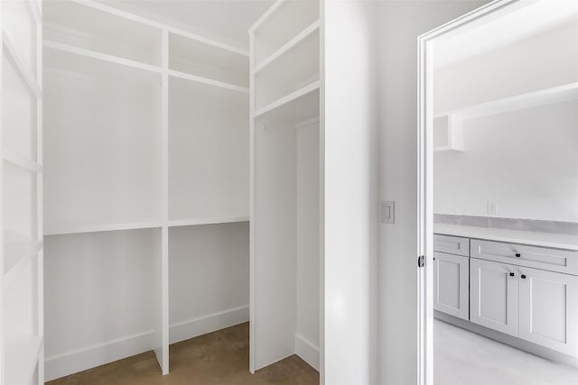 view of walk in closet