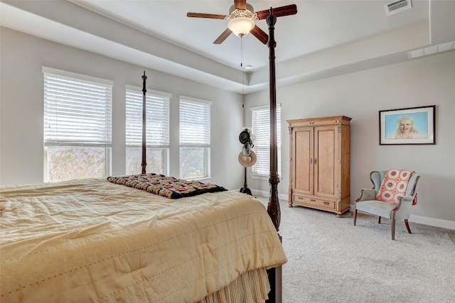 114 Angela Rose Ct, Austin, TX 78737 - bedroom featuring light colored carpet, baseboards, and ceiling fan