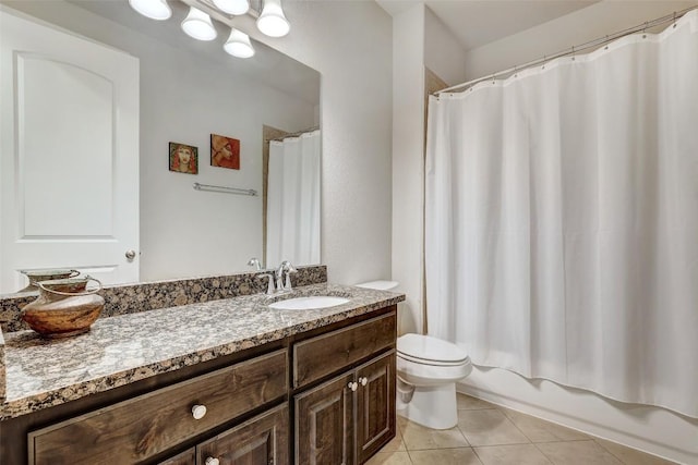 114 Angela Rose Ct, Austin, TX 78737 - full bathroom featuring vanity, tile patterned floors, and toilet