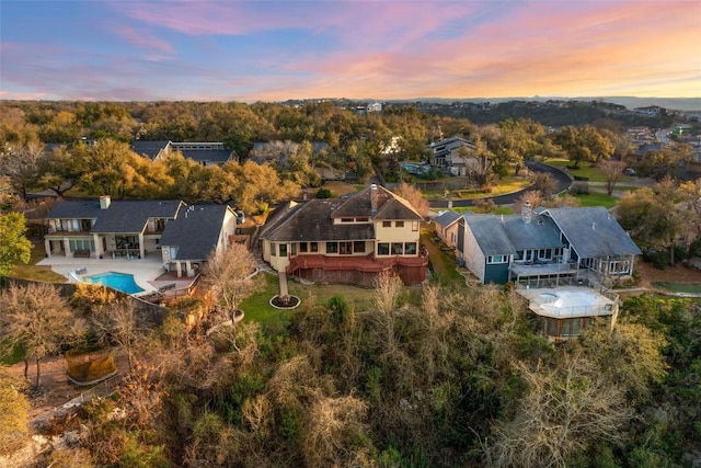 5315 Valburn Cir, Austin, TX 78731 - aerial view at dusk of view of pool area