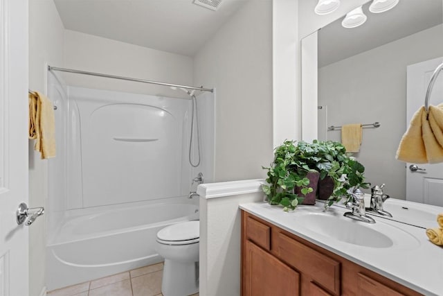 316 Barrington Farm Ct, Georgetown, TX 78633 - full bathroom with tile patterned flooring, toilet, vanity, and  shower combination
