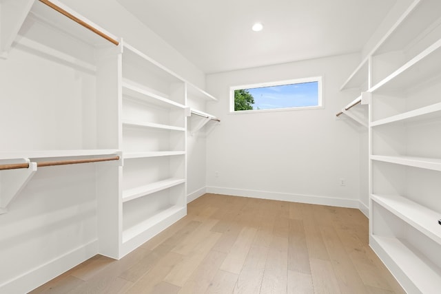 walk in closet featuring wood finished floors