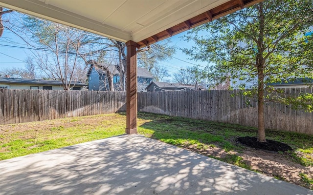 view of patio featuring fence private yard