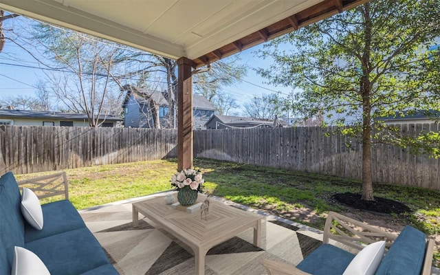 view of patio with a fenced backyard