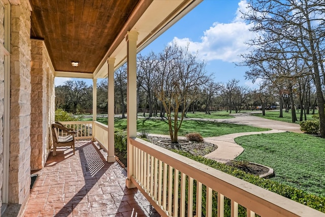 view of patio featuring covered porch