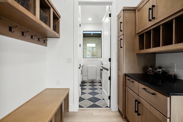 mudroom with light floors