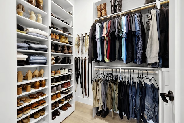 spacious closet featuring wood finished floors