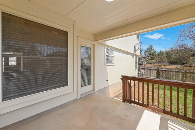 view of patio / terrace featuring fence