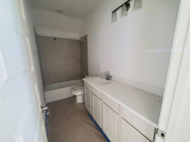 full bath with vanity, bathing tub / shower combination, and toilet