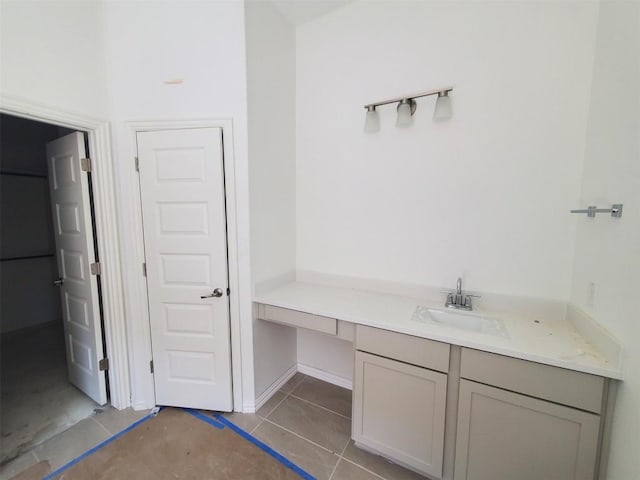 bathroom featuring vanity and tile patterned flooring