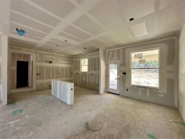 kitchen with plenty of natural light and a kitchen island