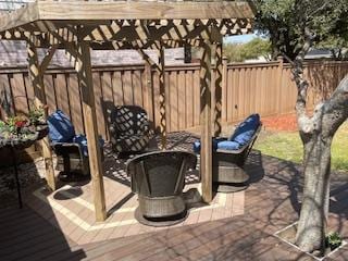 view of patio featuring a fenced backyard