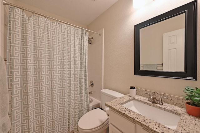 full bathroom with vanity and toilet