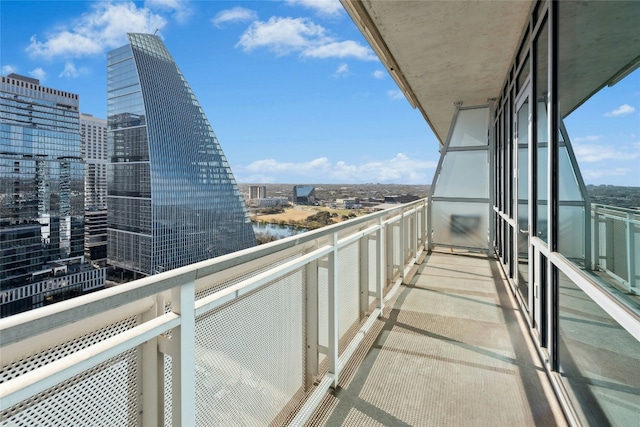 balcony with a view of city