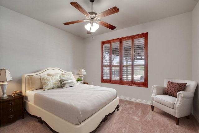 214 Apache Mountain Ln, Georgetown, TX 78633 - bedroom featuring baseboards, a ceiling fan, and light colored carpet