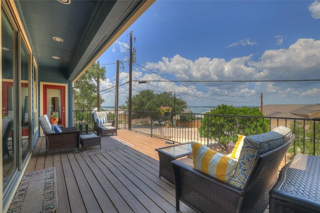 deck with outdoor lounge area