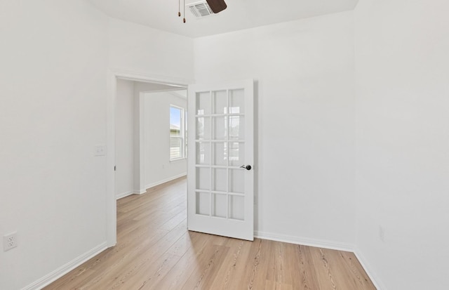 121 Crossbar St, Georgetown, TX 78633 - empty room featuring ceiling fan, light wood finished floors, and baseboards