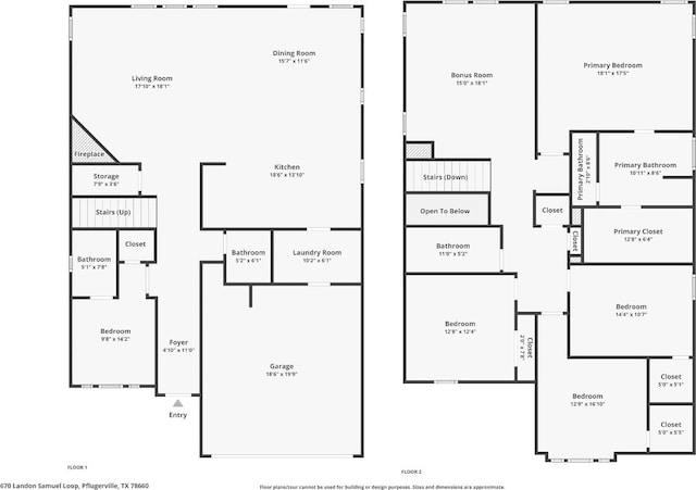670 Landon Samuel Loop, Pflugerville, TX 78660 - view of property floor plan