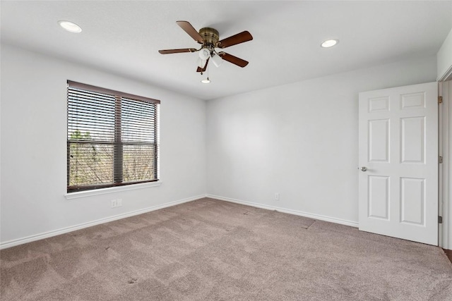 149 Colovista Dr, Bastrop, TX 78602 - carpeted empty room featuring ceiling fan and recessed lighting