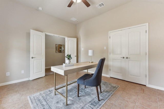 2812 Prosperity, Leander, TX 78641 - office space featuring light tile patterned floors, ceiling fan, and baseboards