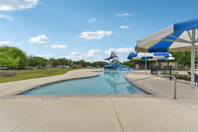 2812 Prosperity, Leander, TX 78641 - community pool with a water slide and a patio area