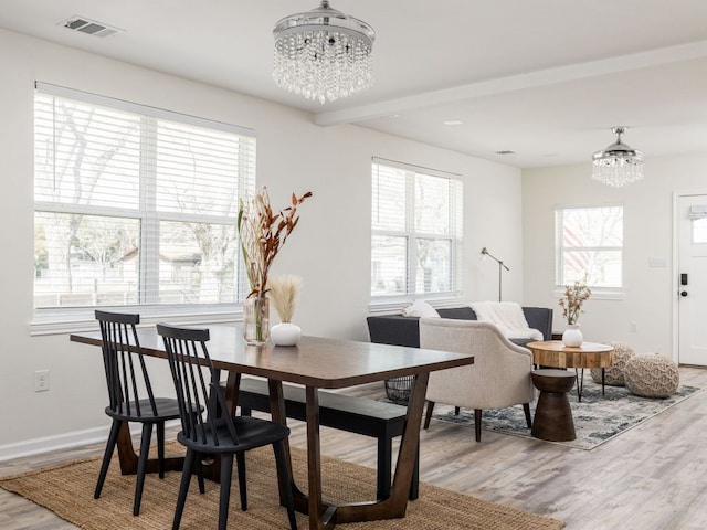 1401 W 7th St, Taylor, TX 76574 - dining area featuring a chandelier and wood finished floors