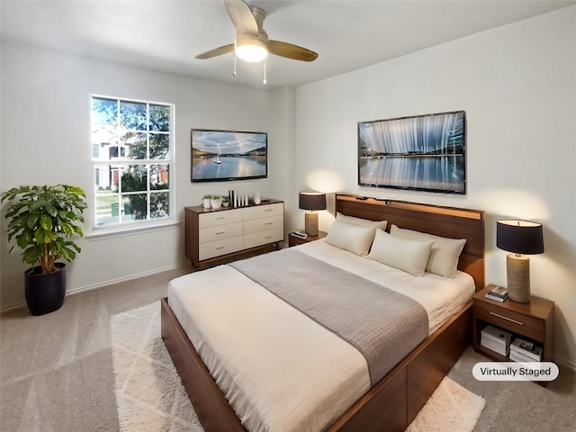 2119 Simbrah Dr, Cedar Park, TX 78613 - bedroom with carpet floors, ceiling fan, and baseboards