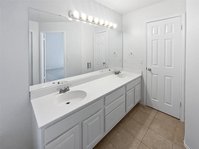 2119 Simbrah Dr, Cedar Park, TX 78613 - bathroom featuring double vanity and tile patterned floors