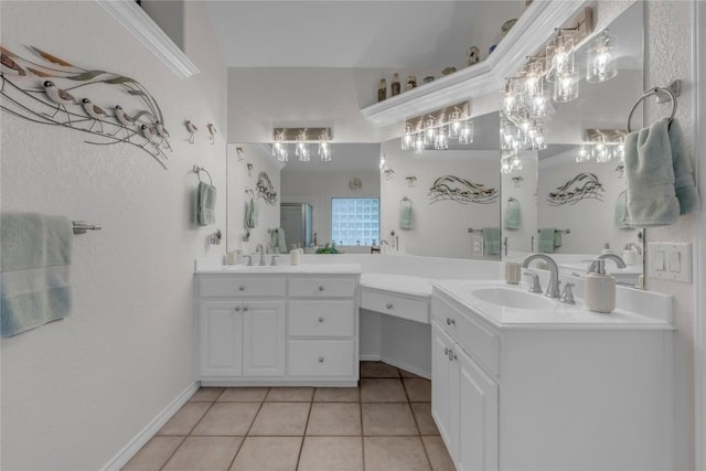 201 Lasso, Horseshoe Bay, TX 78657 - full bathroom featuring two vanities and tile patterned flooring
