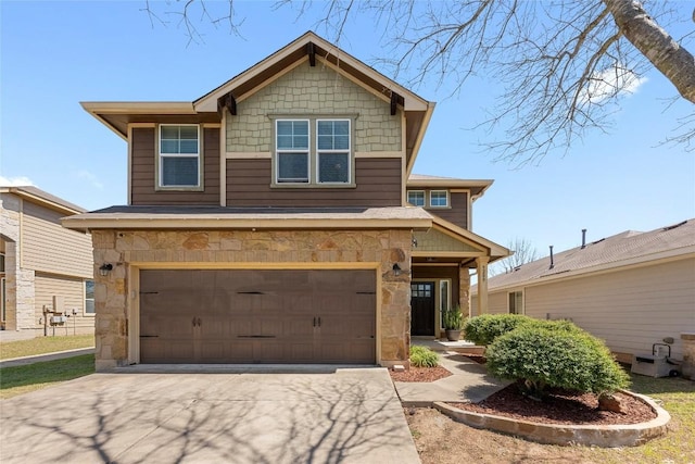 9209 Sweetgum Dr Unit 153, Austin, TX 78748 - craftsman inspired home with stone siding, an attached garage, and concrete driveway
