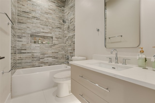 1603 Sapphire, Horseshoe Bay, TX 78657 - full bathroom with toilet, tile patterned flooring, vanity, and shower / bathtub combination