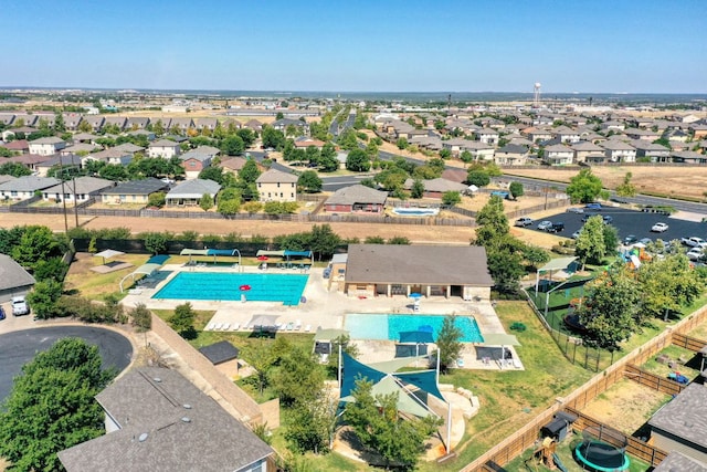 aerial view with a residential view