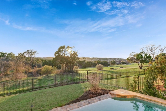 view of yard featuring a fenced backyard