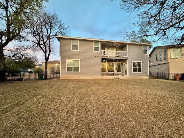9701 Mcknight Loop, Austin, TX 78717 - back of property featuring a patio, a balcony, and a fenced backyard