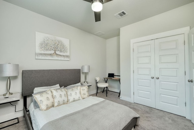 9701 Mcknight Loop, Austin, TX 78717 - carpeted bedroom with a closet and ceiling fan
