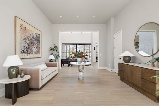 6102 Forest Hills Dr, Austin, TX 78746 - sitting room with light wood-style flooring and recessed lighting