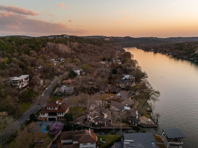 6702 Elfland Dr, Austin, TX 78746 - aerial view at dusk of a water view