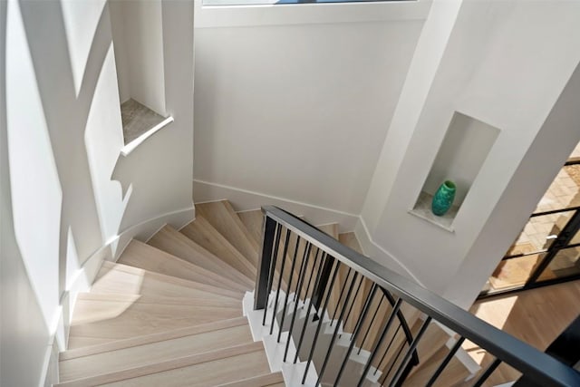 3113 Stableford Cv, Spicewood, TX 78669 - stairs featuring wood finished floors