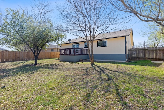 1002 Parkside Cir, Round Rock, TX 78664 - back of property featuring a fenced backyard and a deck
