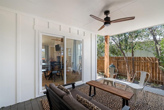 703 E 15th St, Georgetown, TX 78626 - view of patio / terrace featuring a ceiling fan
