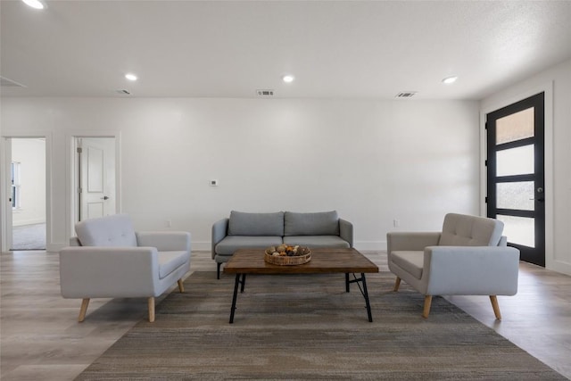 195 Bianca Cir, Del Valle, TX 78617 - living room featuring wood finished floors and recessed lighting